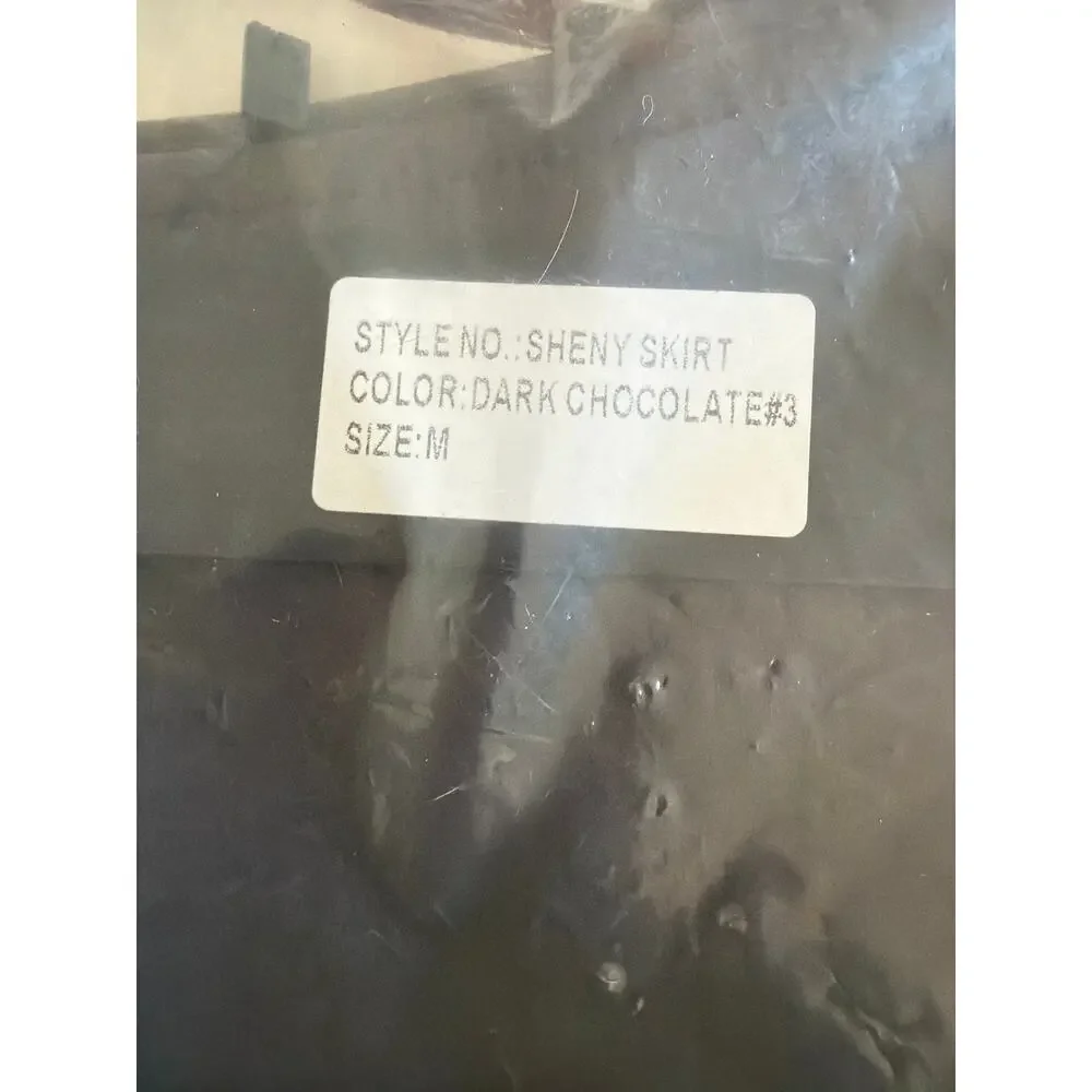 $52 New Motel Sheny Mini Skirt In PU Dark Chocolate